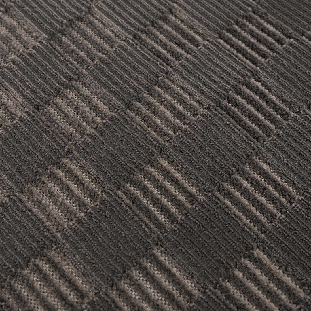Truls 3D Modern Checkered Pattern Black Washable Rug