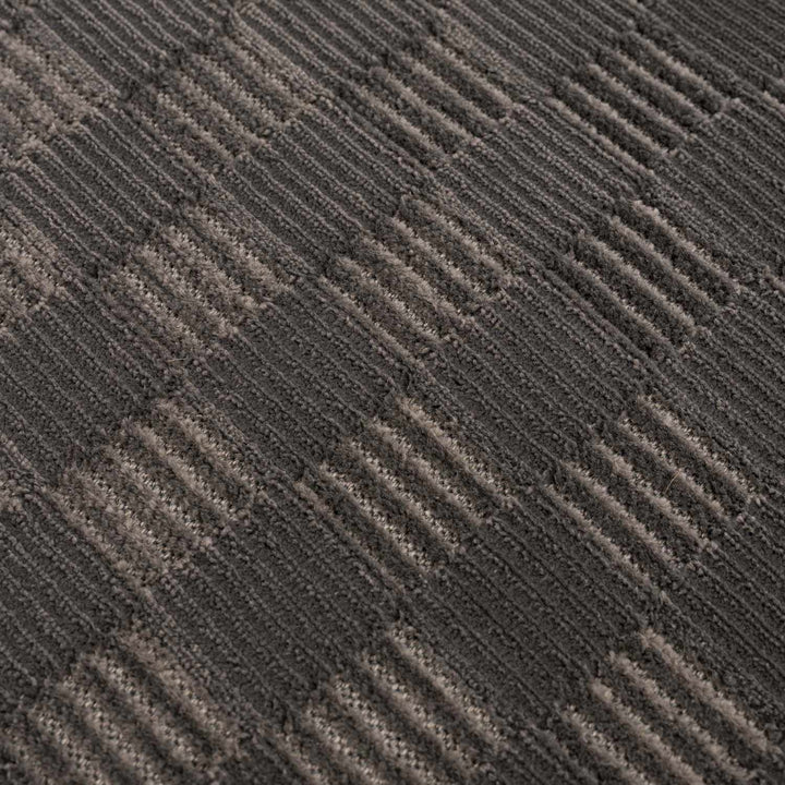 Truls 3D Modern Checkered Pattern Black Washable Rug