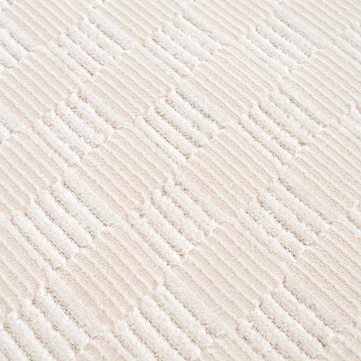 Truls 3D Modern Checkered Pattern Cream Washable Rug