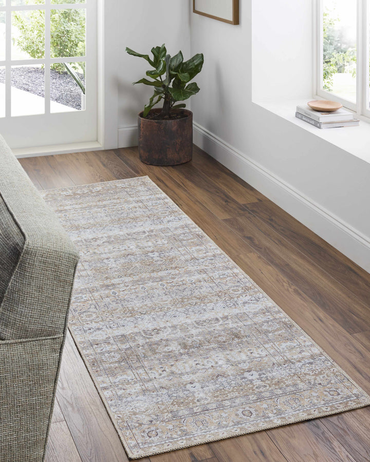 Tywin Traditional Beige And Gray Washable Rug