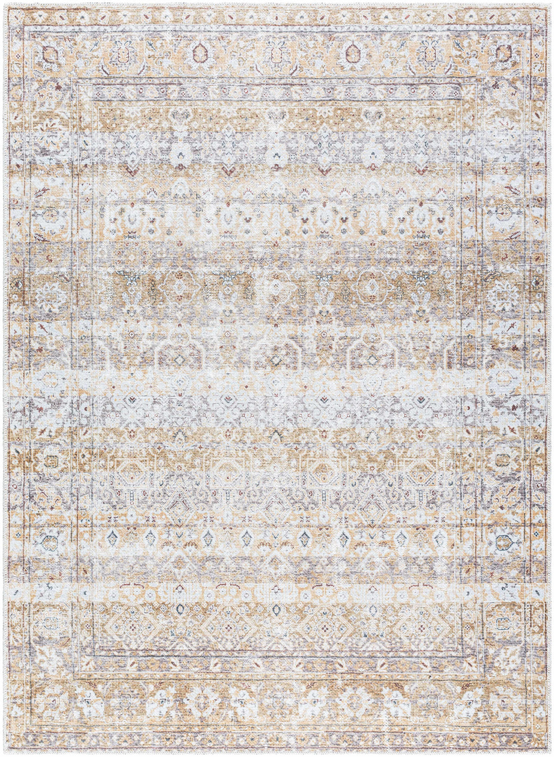Tywin Traditional Beige And Gray Washable Rug