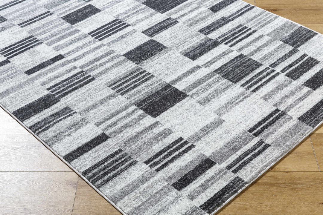 Tehya Black And Gray Modern Style Area Rug