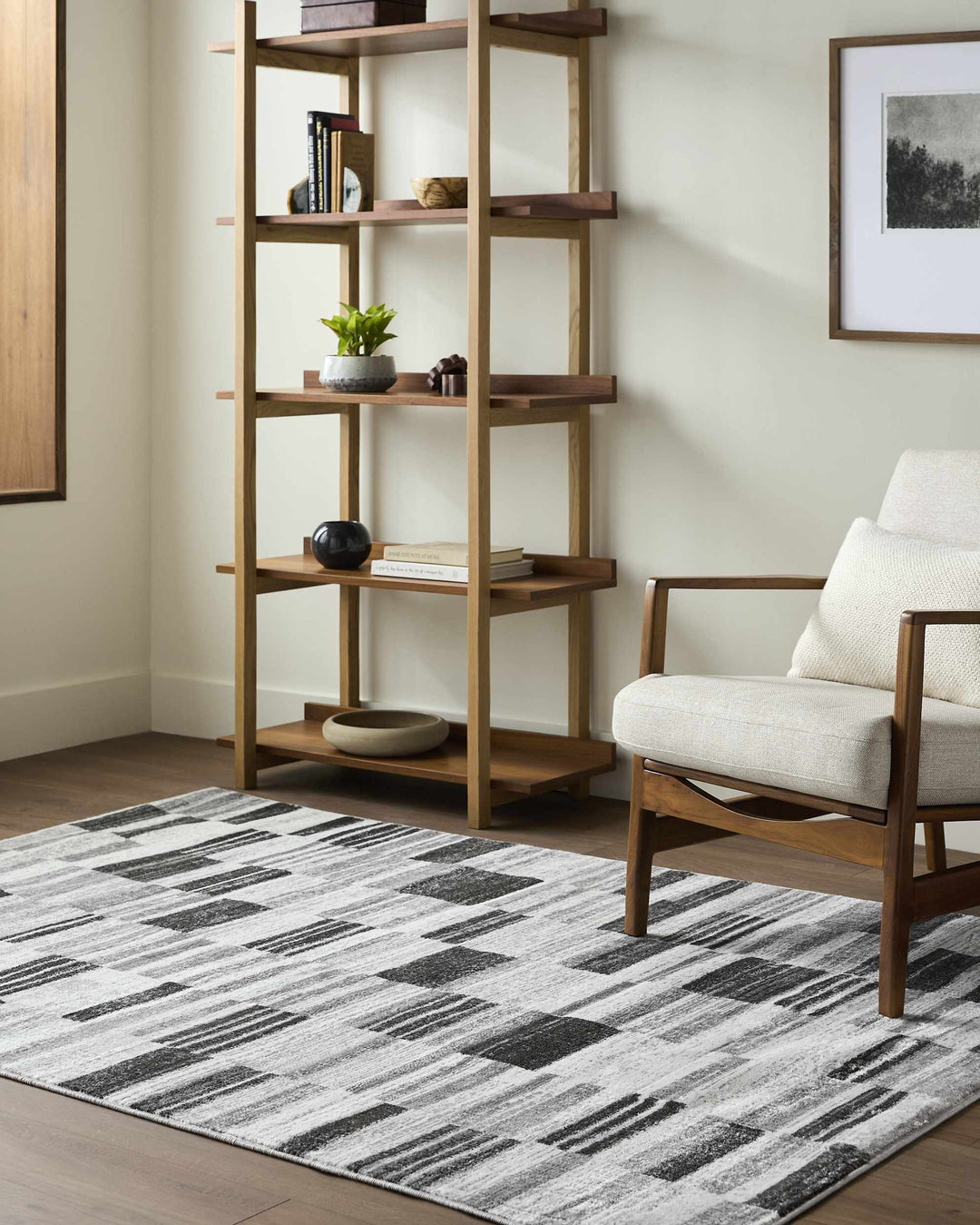 Tehya Black And Gray Modern Style Area Rug
