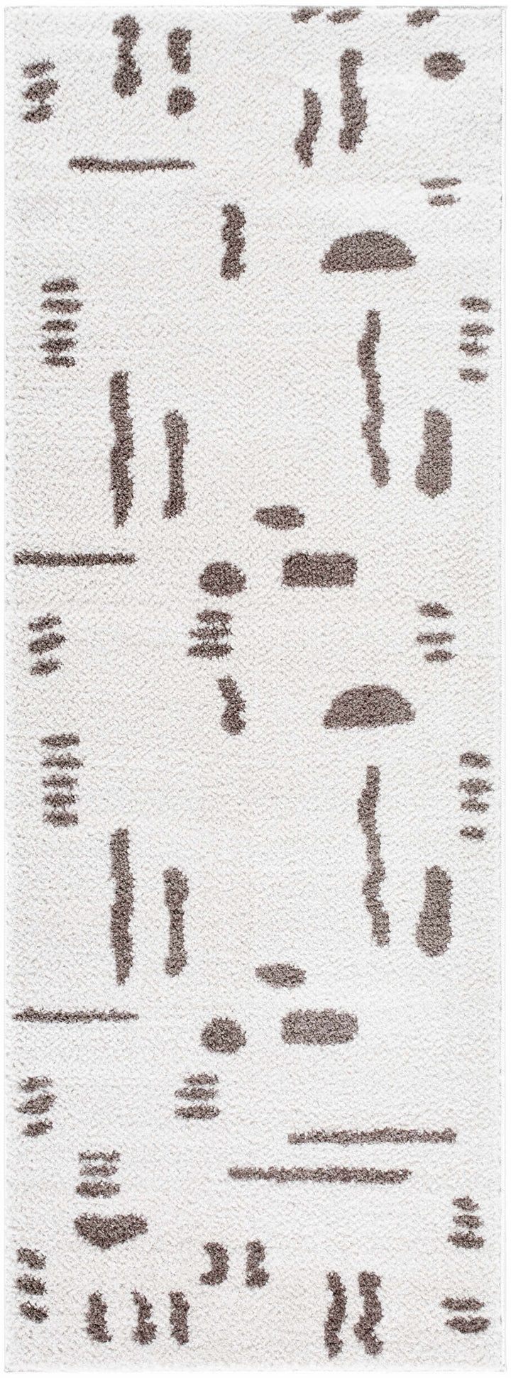 Azriel Contemporary Abstract Ivory And Brown Washable Area Rug