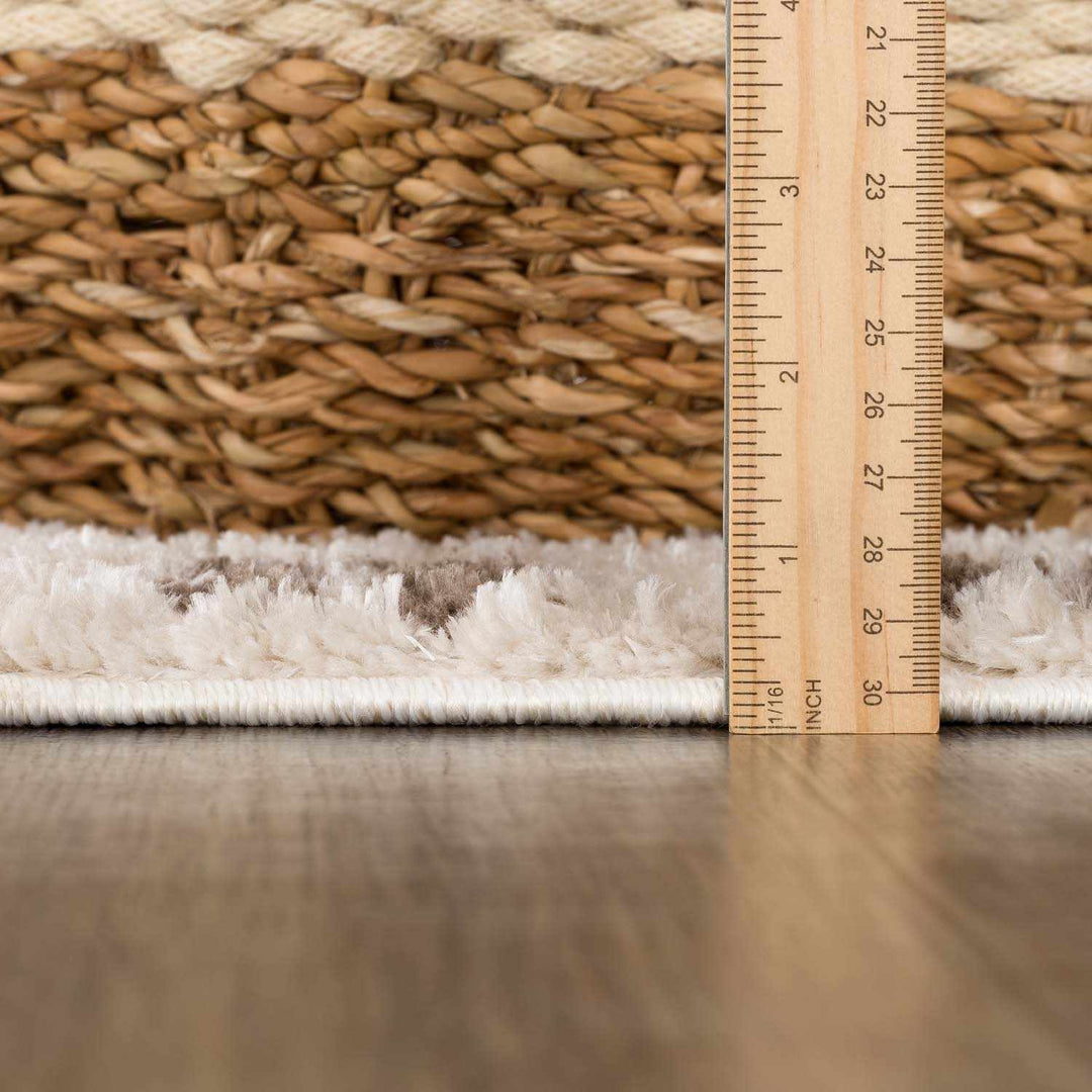 Azriel Contemporary Abstract Ivory And Brown Washable Area Rug