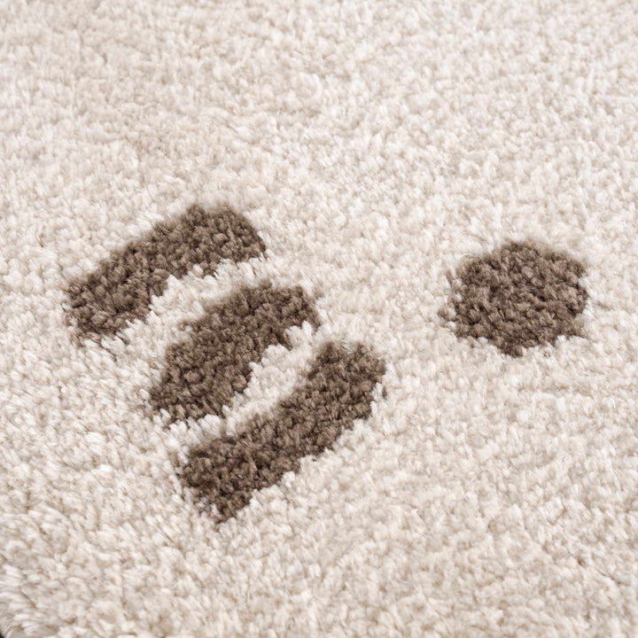 Azriel Contemporary Abstract Ivory And Brown Washable Area Rug