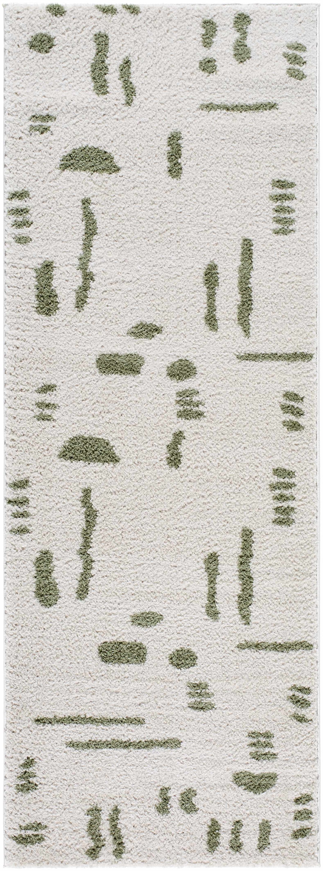 Azriel  Beige And Olive Contemporary Abstract Design Washable Area Rug