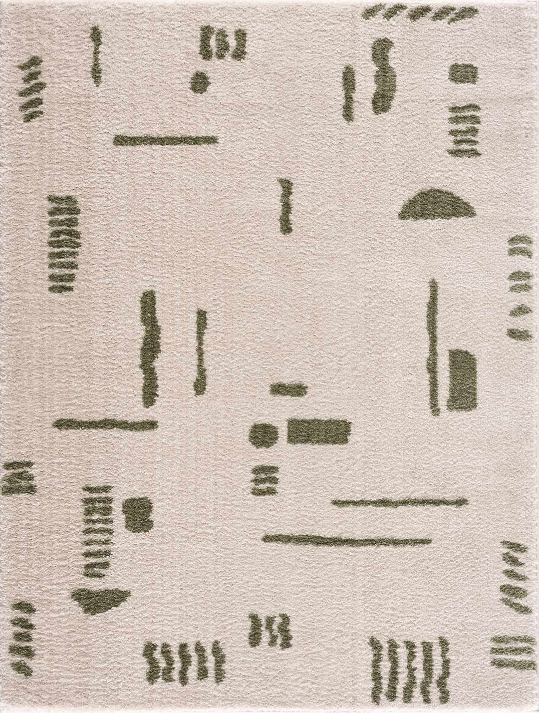 Azriel  Beige And Olive Contemporary Abstract Design Washable Area Rug