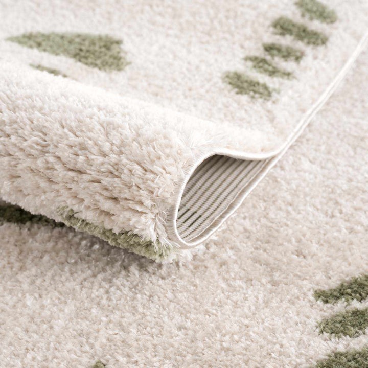 Azriel  Beige And Olive Contemporary Abstract Design Washable Area Rug