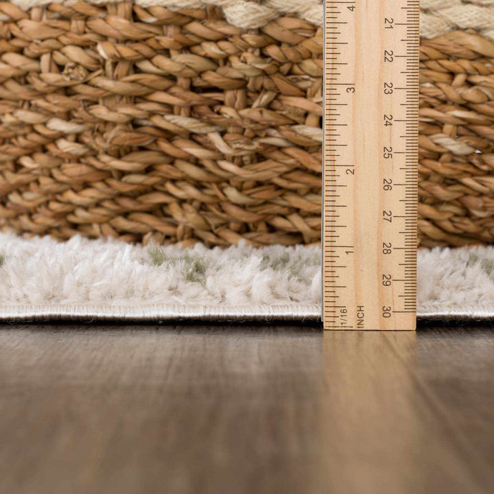 Azriel  Beige And Olive Contemporary Abstract Design Washable Area Rug