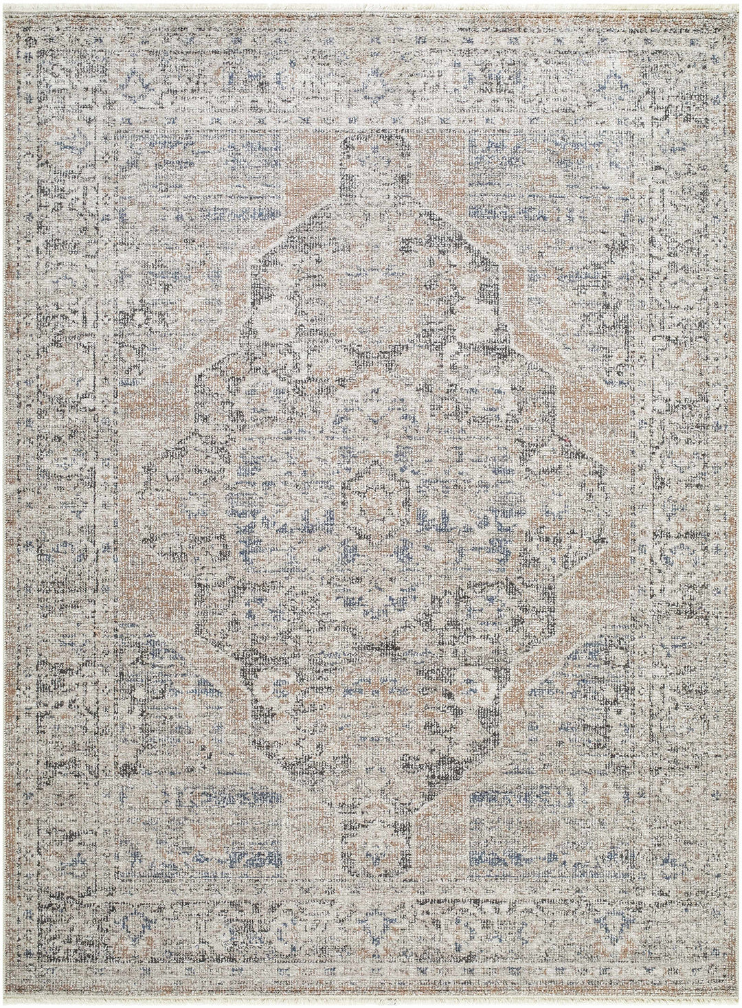 Tavon Traditional Style Beige And Gray Area Rug
