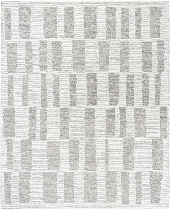 Teige Contemporary Abstract Gray And Ivory Rug