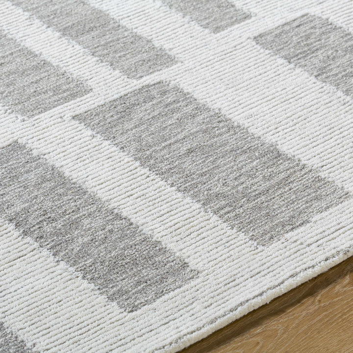 Teige Contemporary Abstract Gray And Ivory Rug