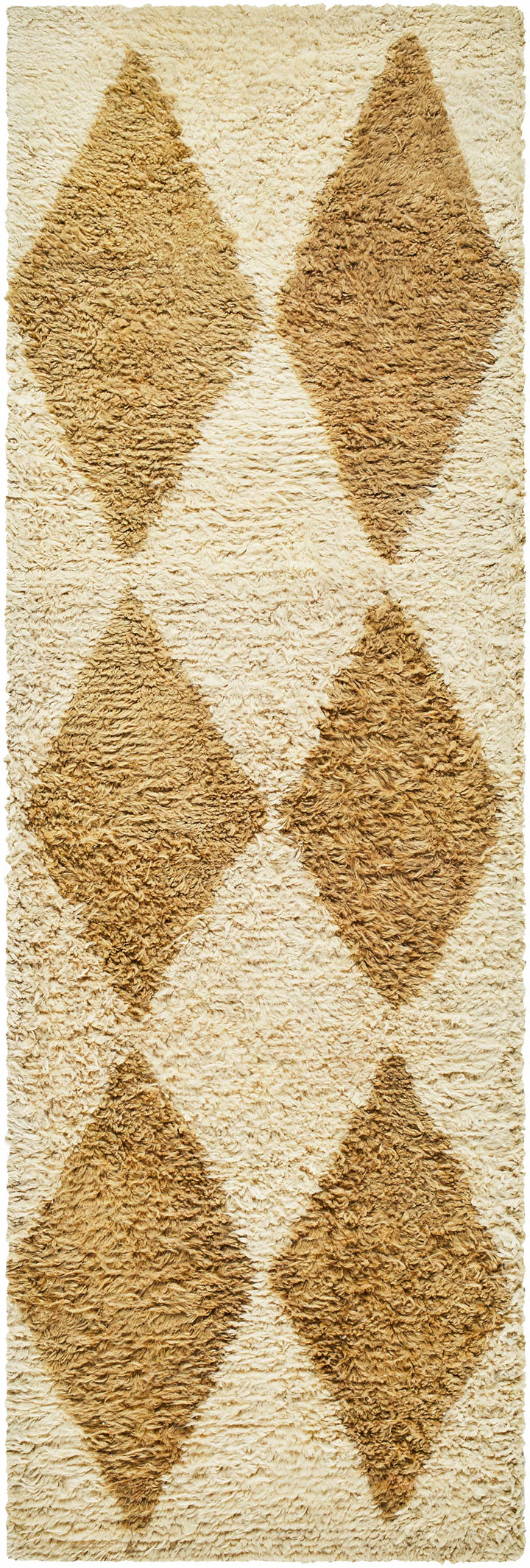 Tivka Contemporary Geometrical Brown And Beige Wool Rug