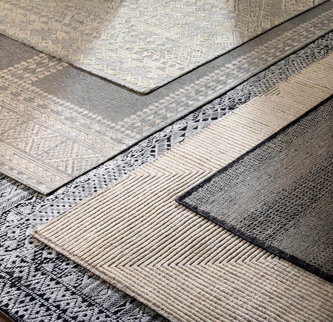 Balaclava Beige And Black Modern Style Hand Knotted Area Rug