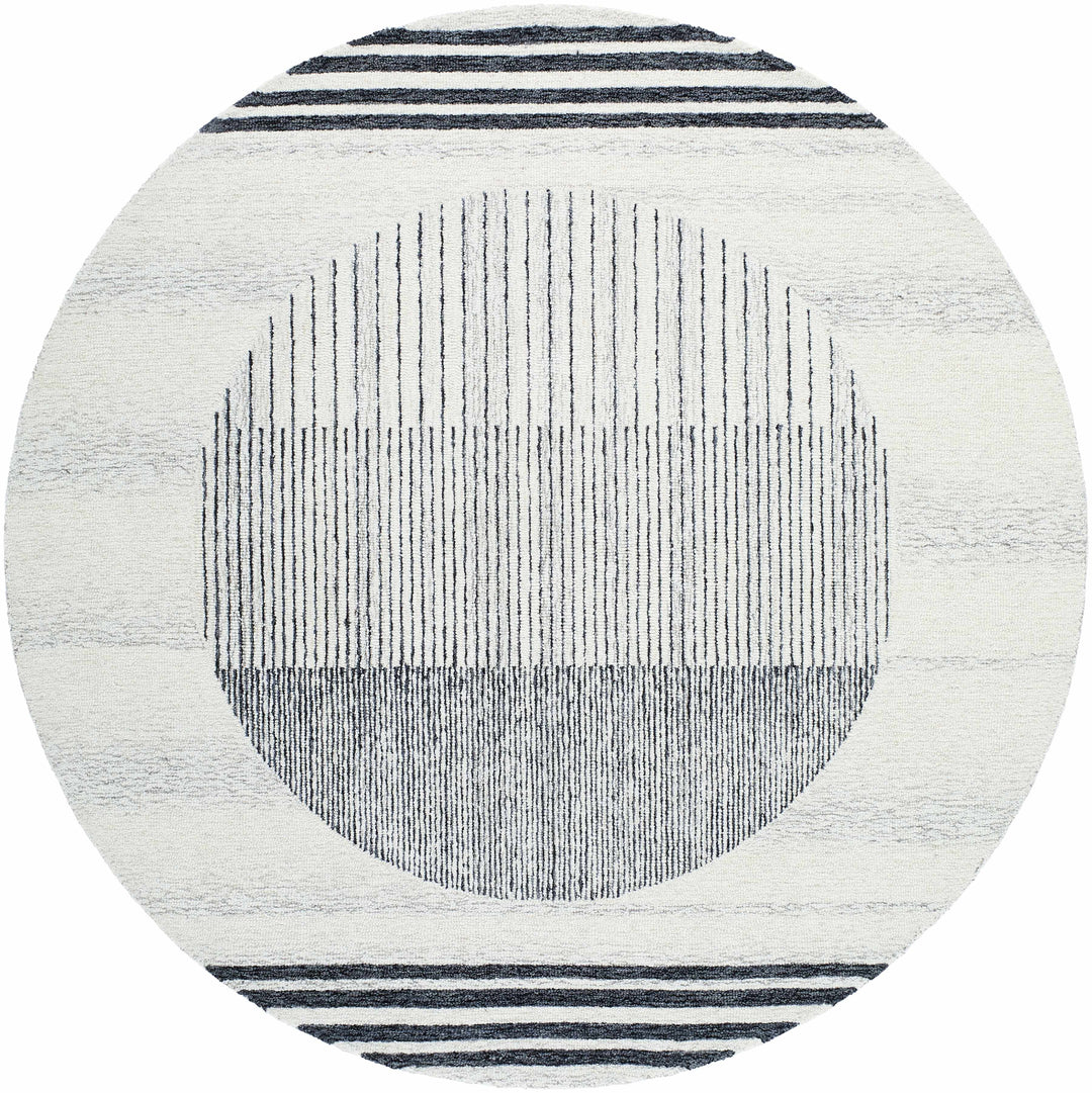 Turgut Modern Beige And Black Hand Tufted Wool Rug
