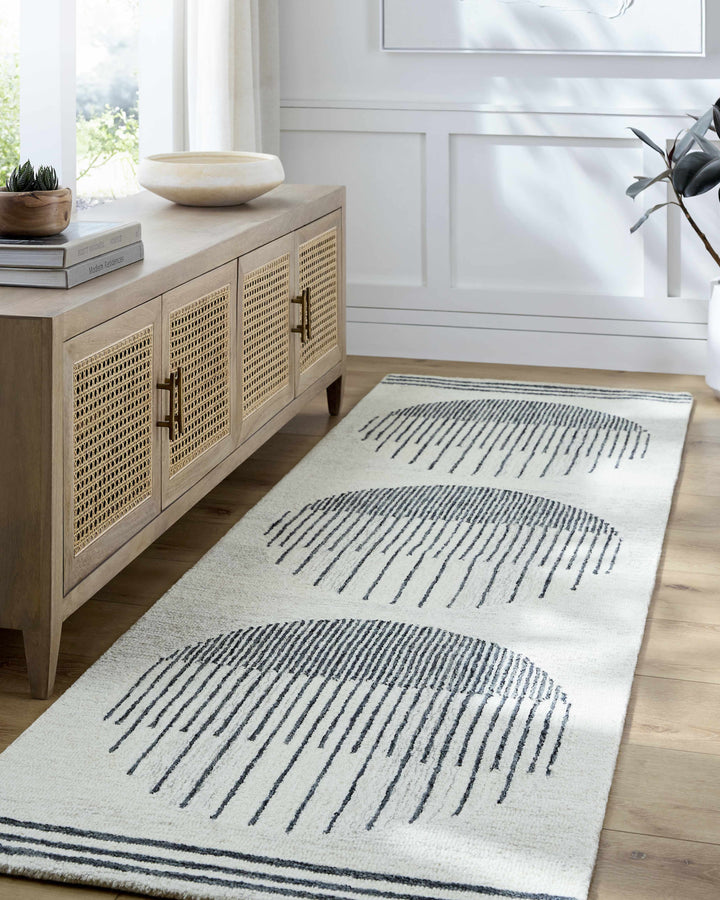 Turgut Modern Beige And Black Hand Tufted Wool Rug