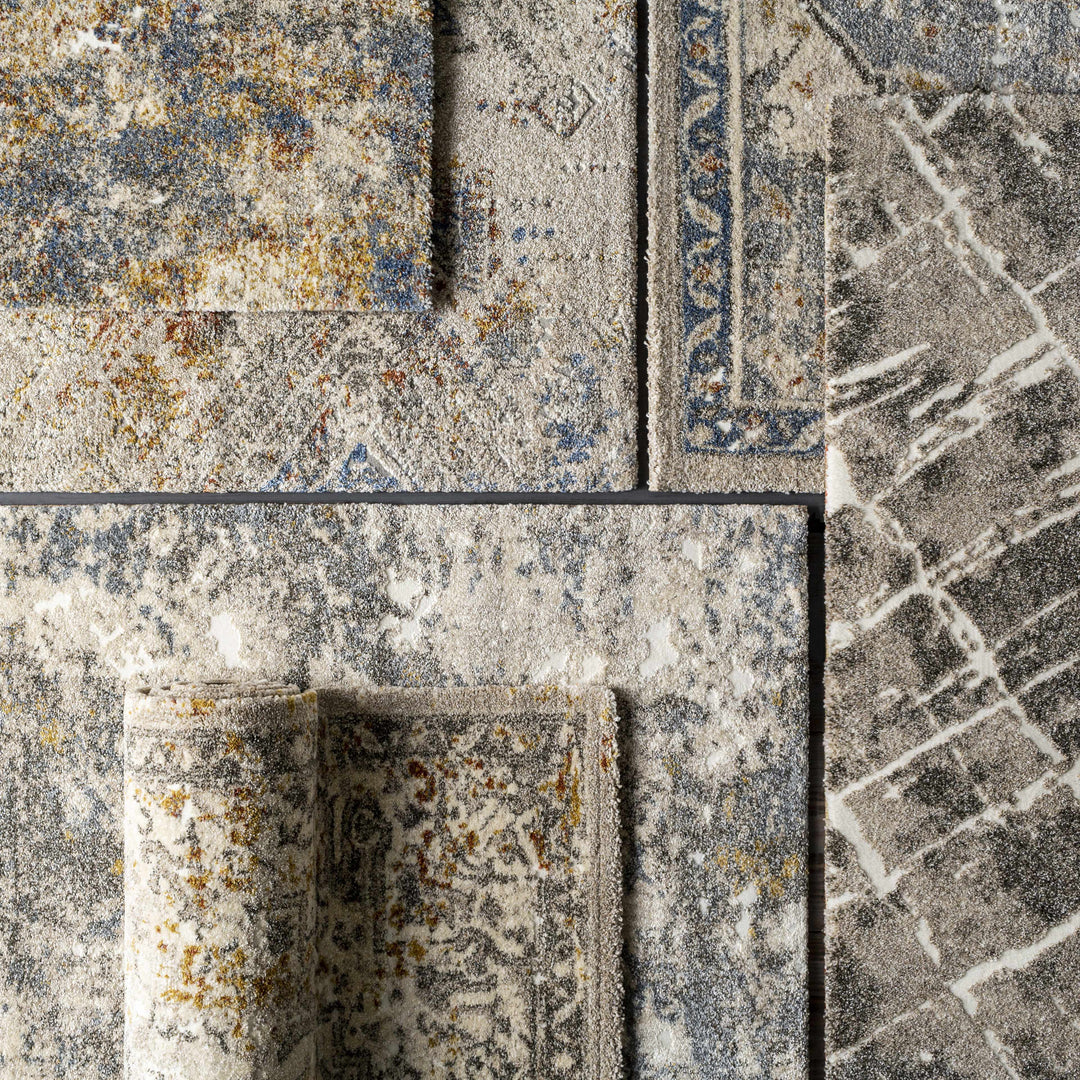 Shullsburg Modern Abstract Beige And Gray Area Rug