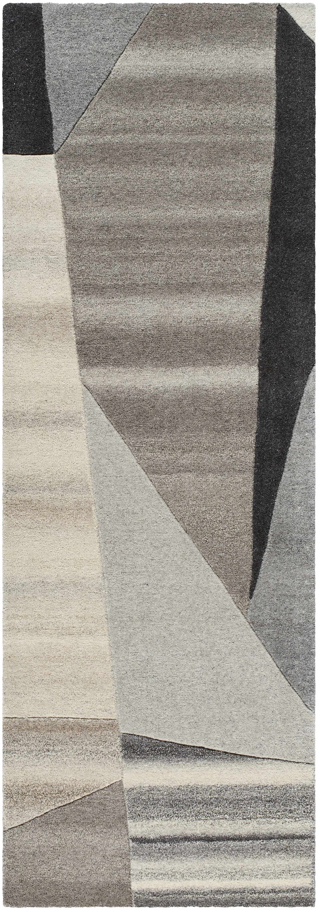 Toril Modern Abstract Gray And Ivory Hand Tufted Wool Rug