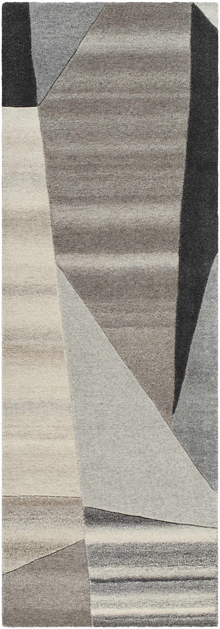 Toril Modern Abstract Gray And Ivory Hand Tufted Wool Rug