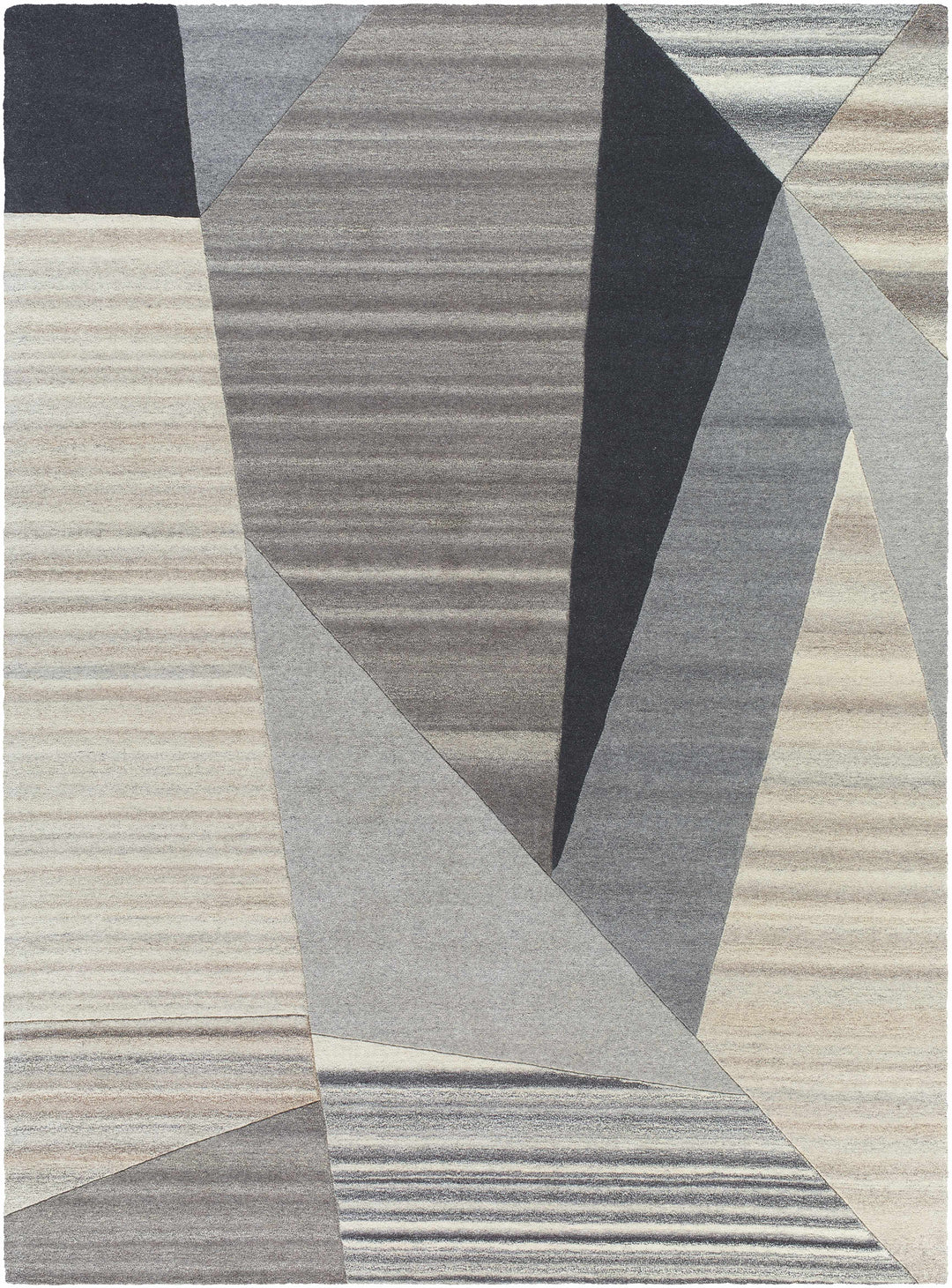 Toril Modern Abstract Gray And Ivory Hand Tufted Wool Rug