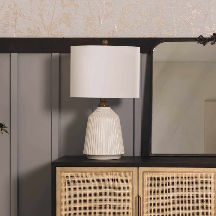 Tramutola White Ceramic Table Lamp | Contemporary Accent Lighting
