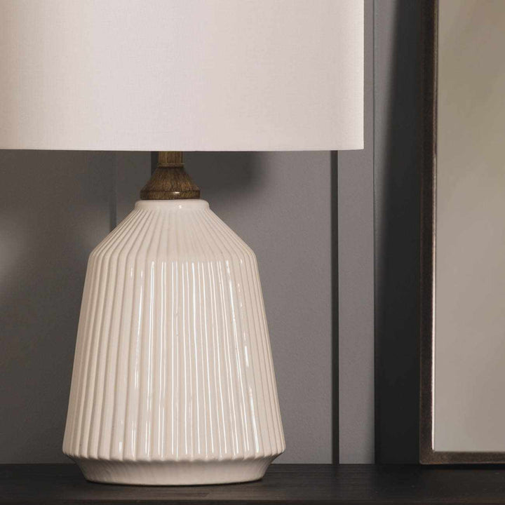 Tramutola White Ceramic Table Lamp | Contemporary Accent Lighting