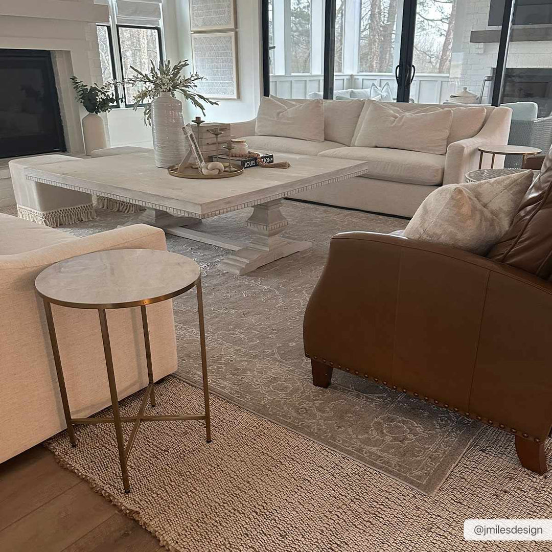Tahmoor Traditional washed out Style Gray Rug