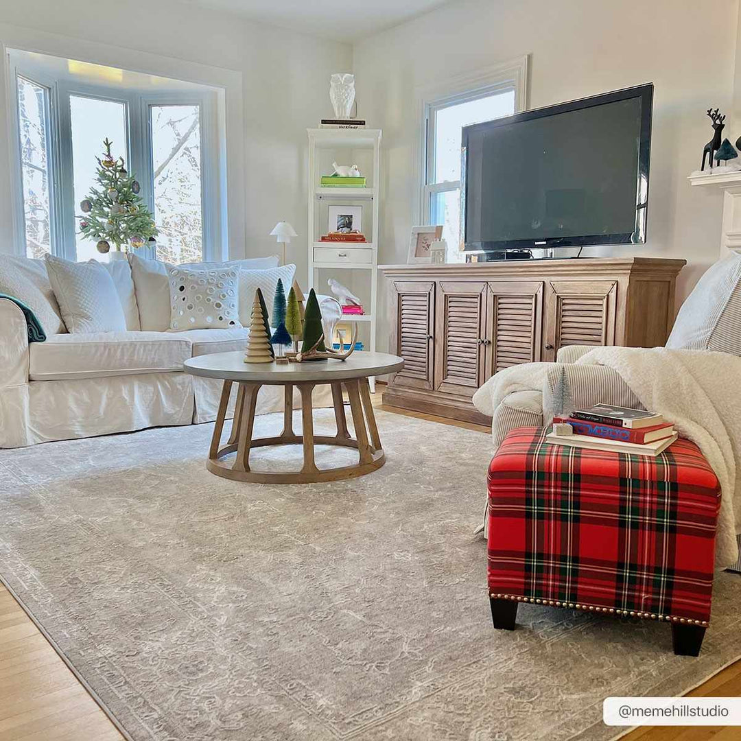 Tahmoor Traditional washed out Style Gray Rug