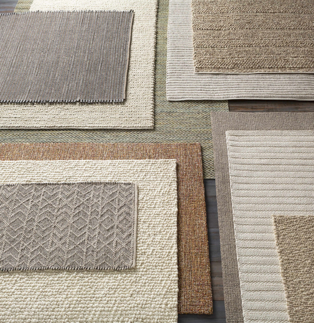 Wurtland Modern Style Beige Hand Woven Wool Area Rug