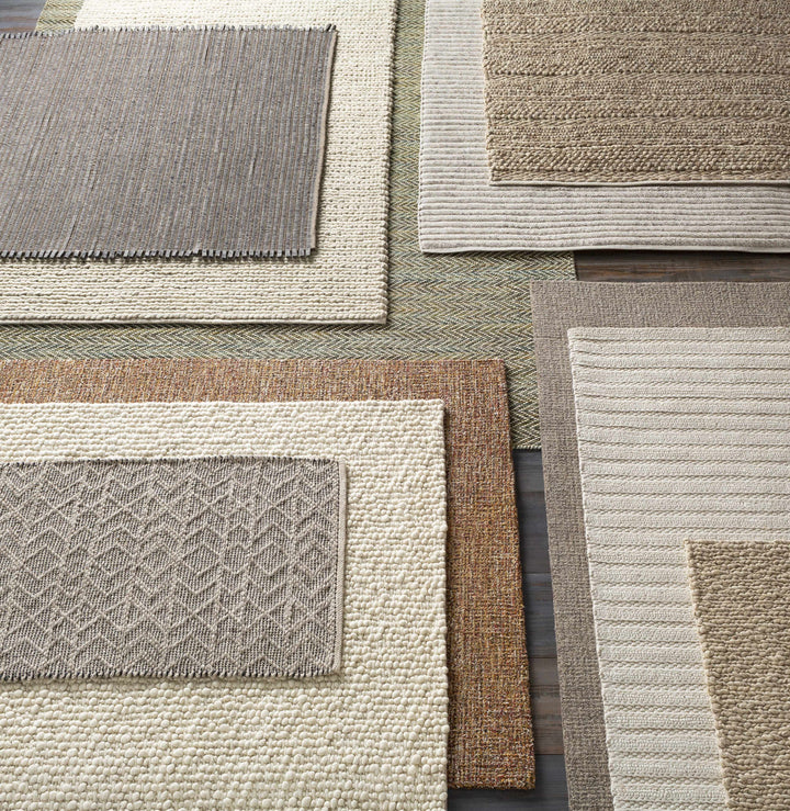 Wurtland Modern Style Beige Hand Woven Wool Area Rug