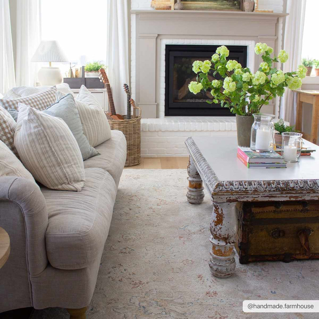 Tinampo Traditional Oushak Beige Rug