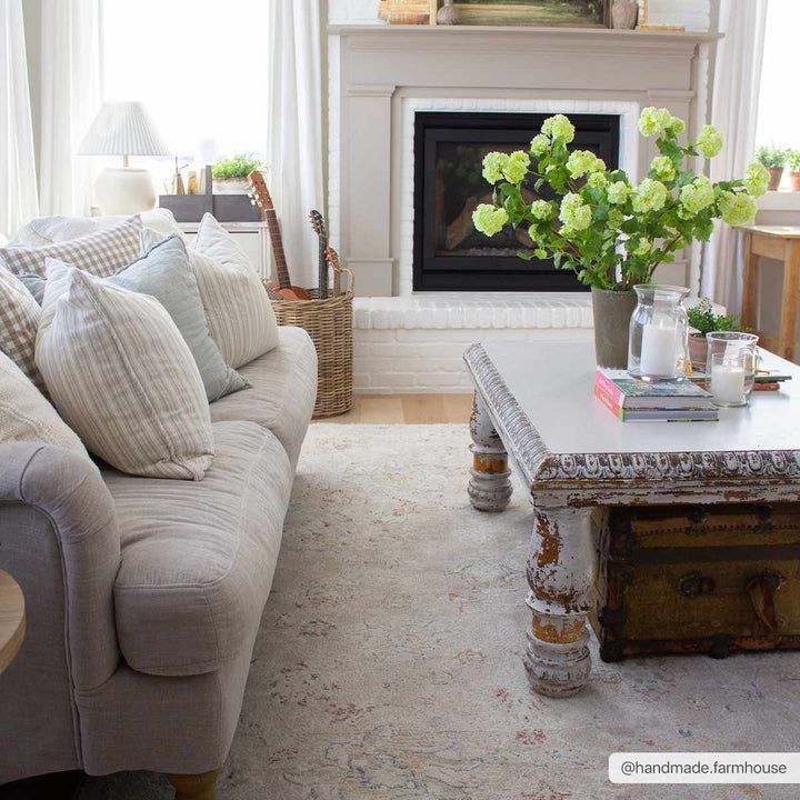 Tinampo Traditional Oushak Beige Rug