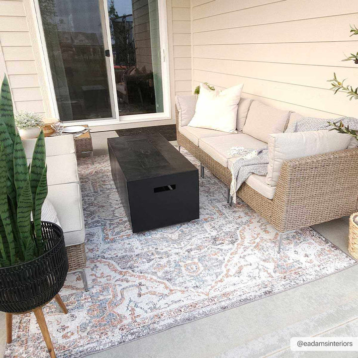 Tongala Traditional Style Gray And Charcoal Outdoor Area Rug