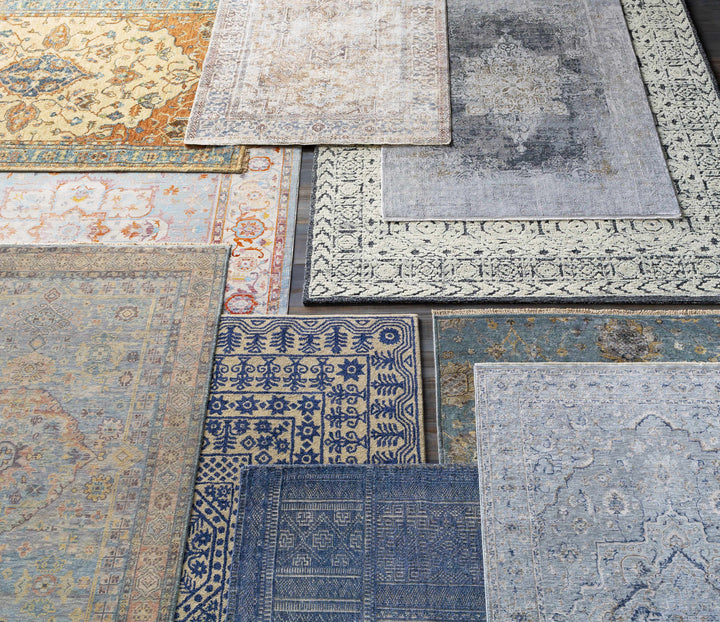 Toquerville Traditional Floral Design Hand Knotted Gray Area Rug