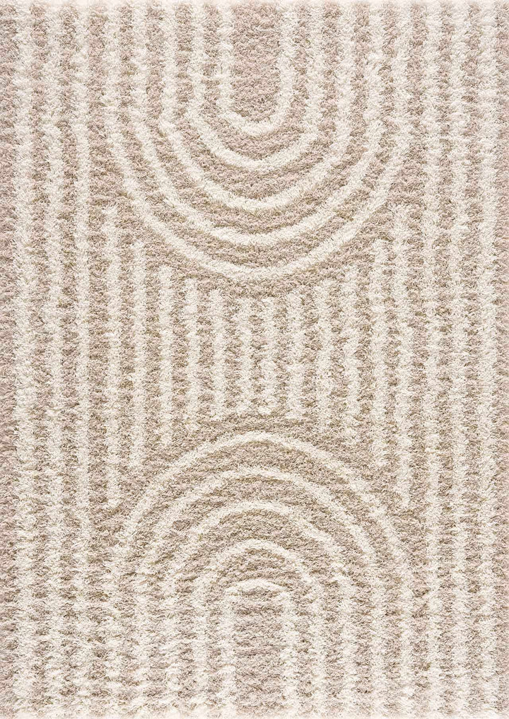Emmly Contemporary Style Beige And Ivory Area Rug