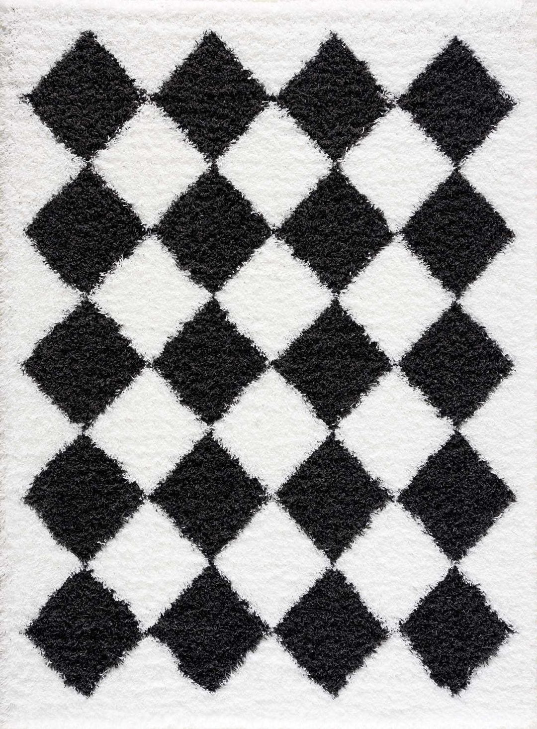 Zahur Modern Geometrical Black And White Rug