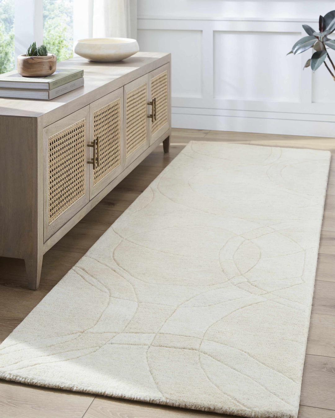Ville Modern Geometrical Beige Hand Tufted Wool Rug