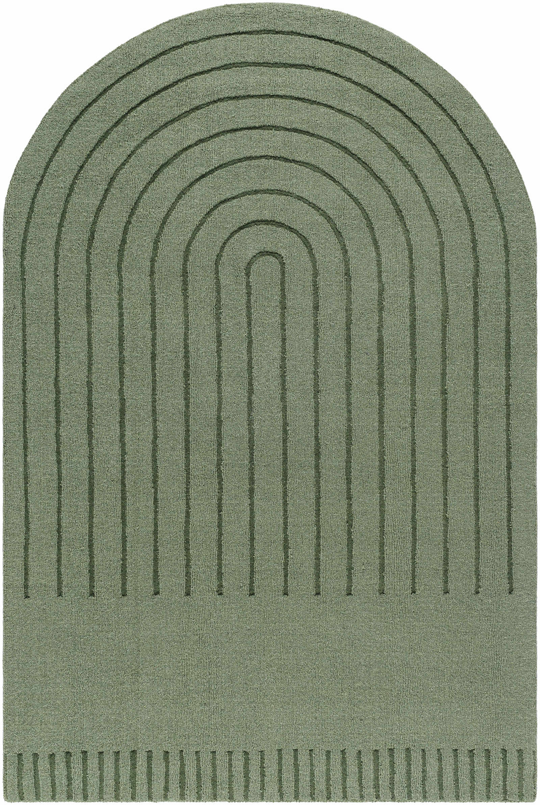 Arnona Modern Geometric Design Green Hand Loom Wool Area Rug