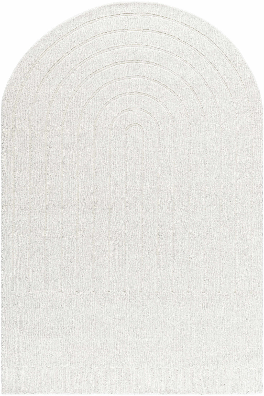 Arnona Modern Geometric Design Ivory Hand Loom Wool Area Rug