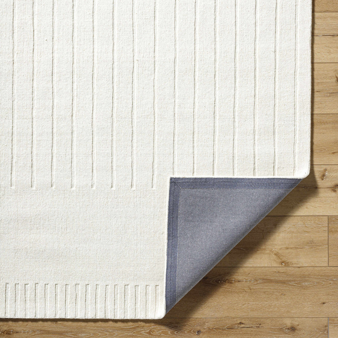 Arnona Modern Geometric Design Ivory Hand Loom Wool Area Rug