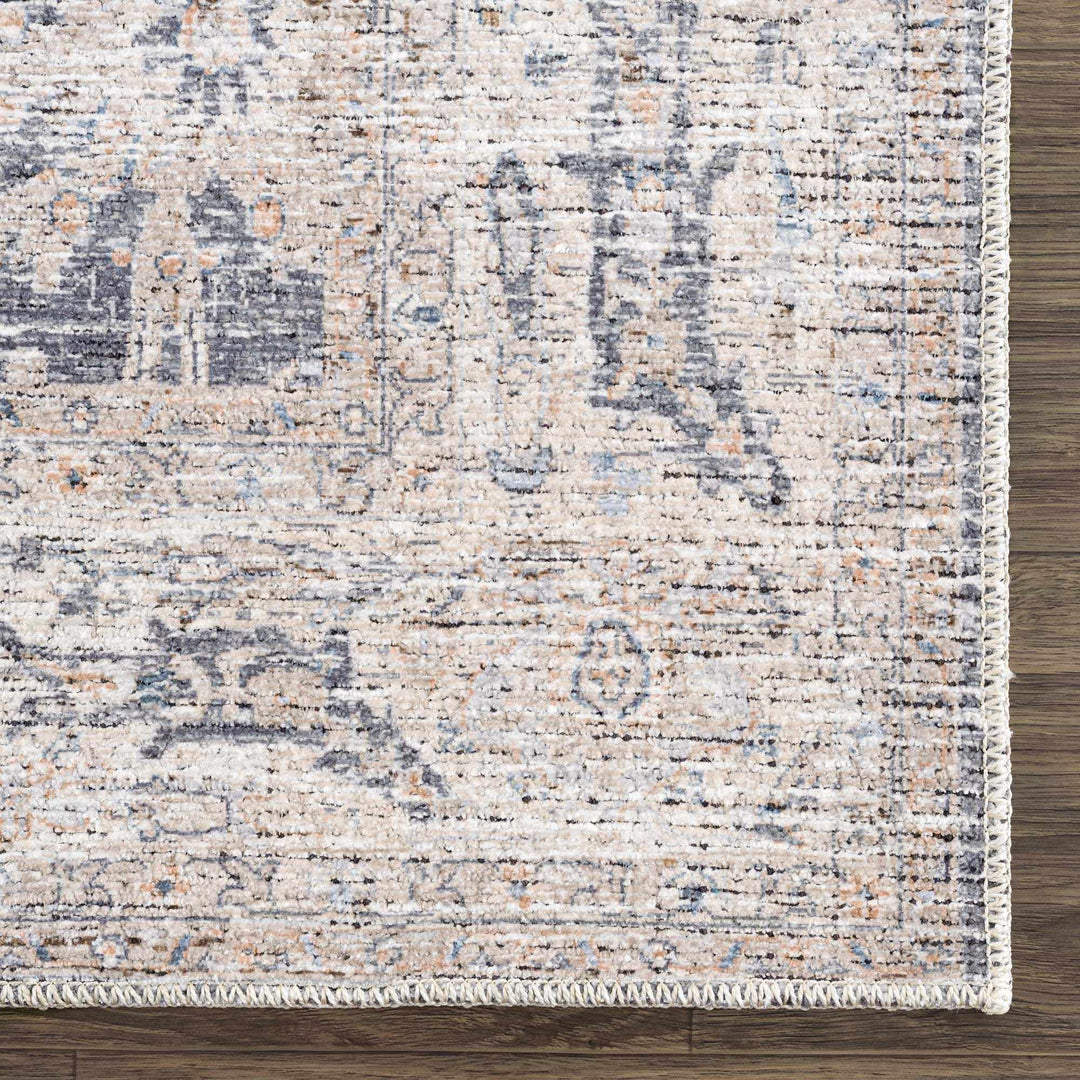 Kayin Traditional Style Gray And Beige Washable Rug