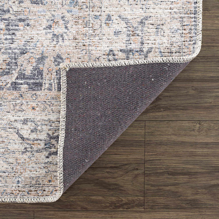 Kayin Traditional Style Gray And Beige Washable Rug
