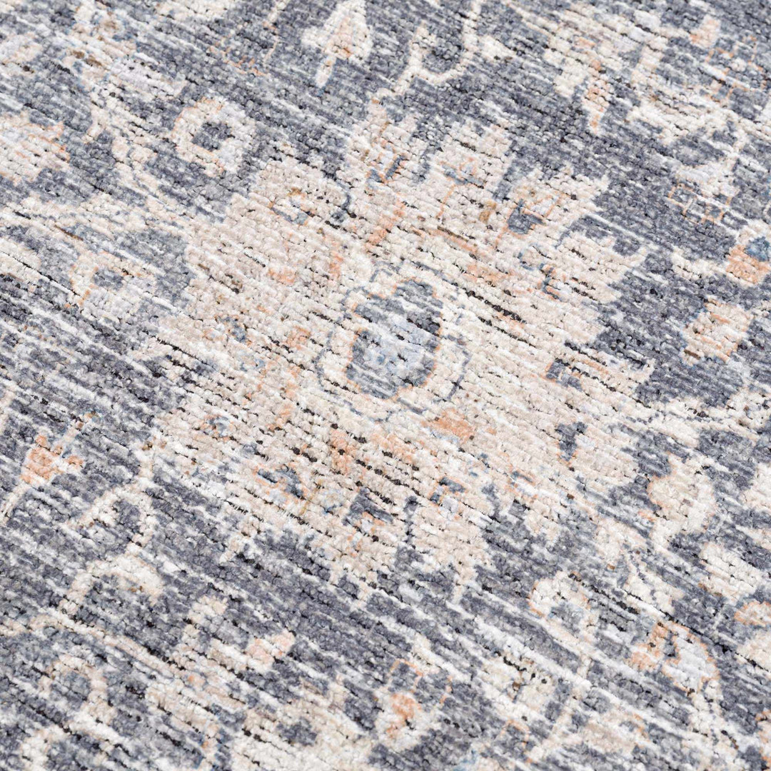 Kayin Traditional Style Gray And Beige Washable Rug