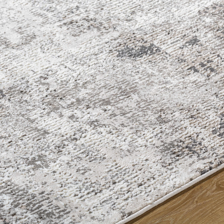 Velez Modern Abstract Charcoal And Ivory Washable Rug