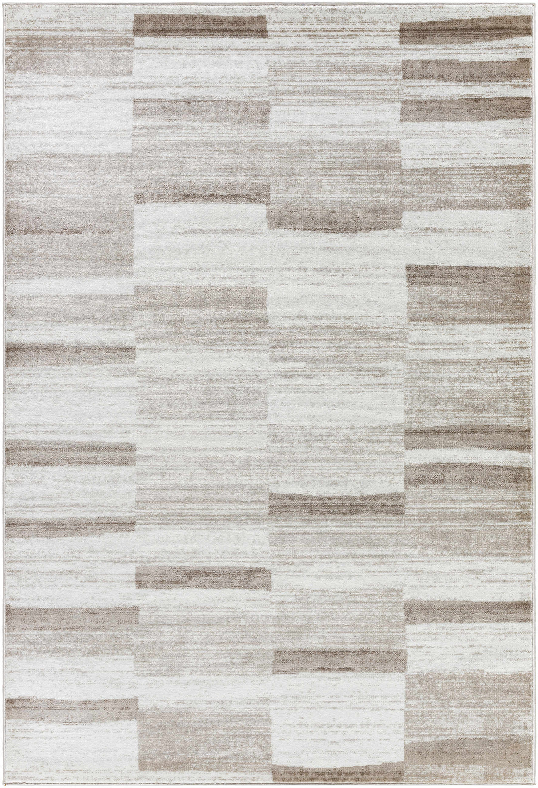 Vasso Contemporary Style Ivory And Brown Area Rug
