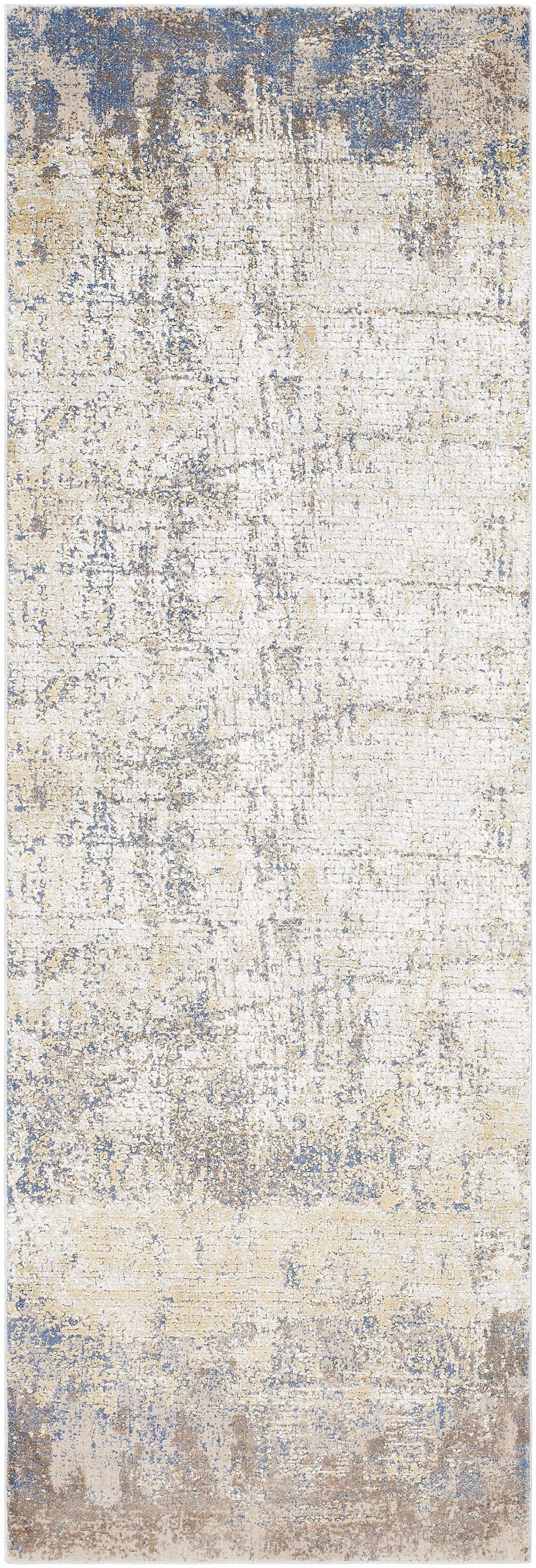 Watersmeet Modern Abstract Design Beige And Blue Area Rug
