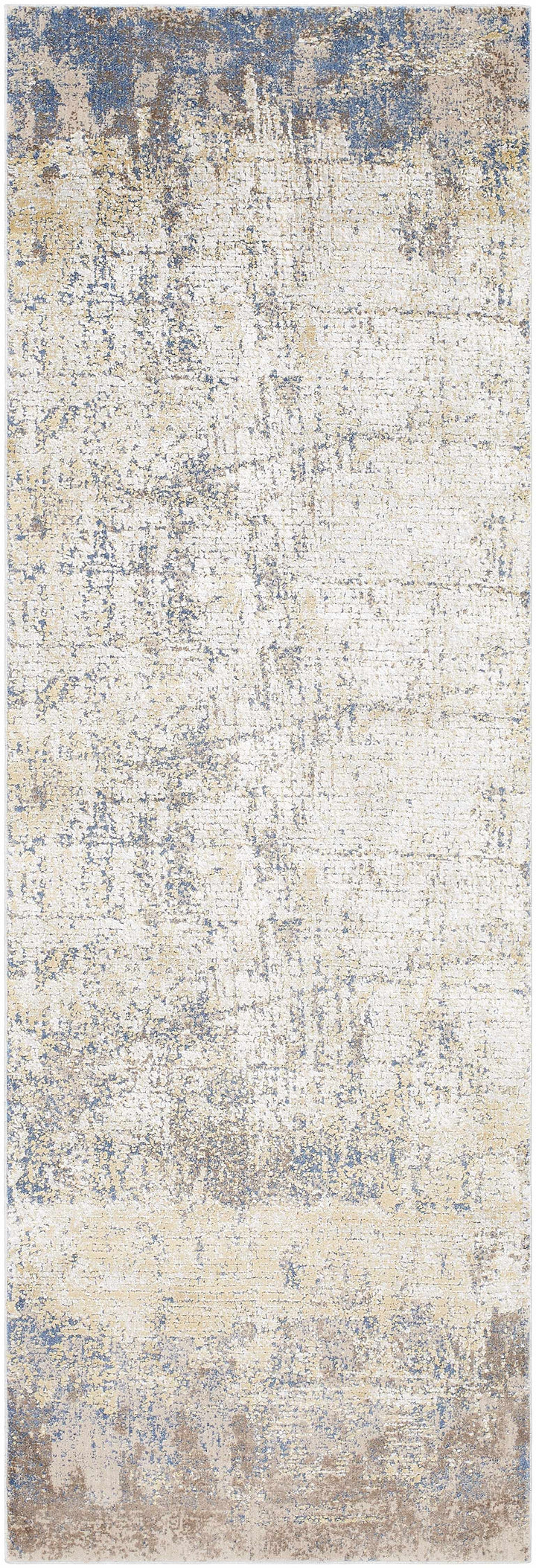 Watersmeet Modern Abstract Design Beige And Blue Area Rug