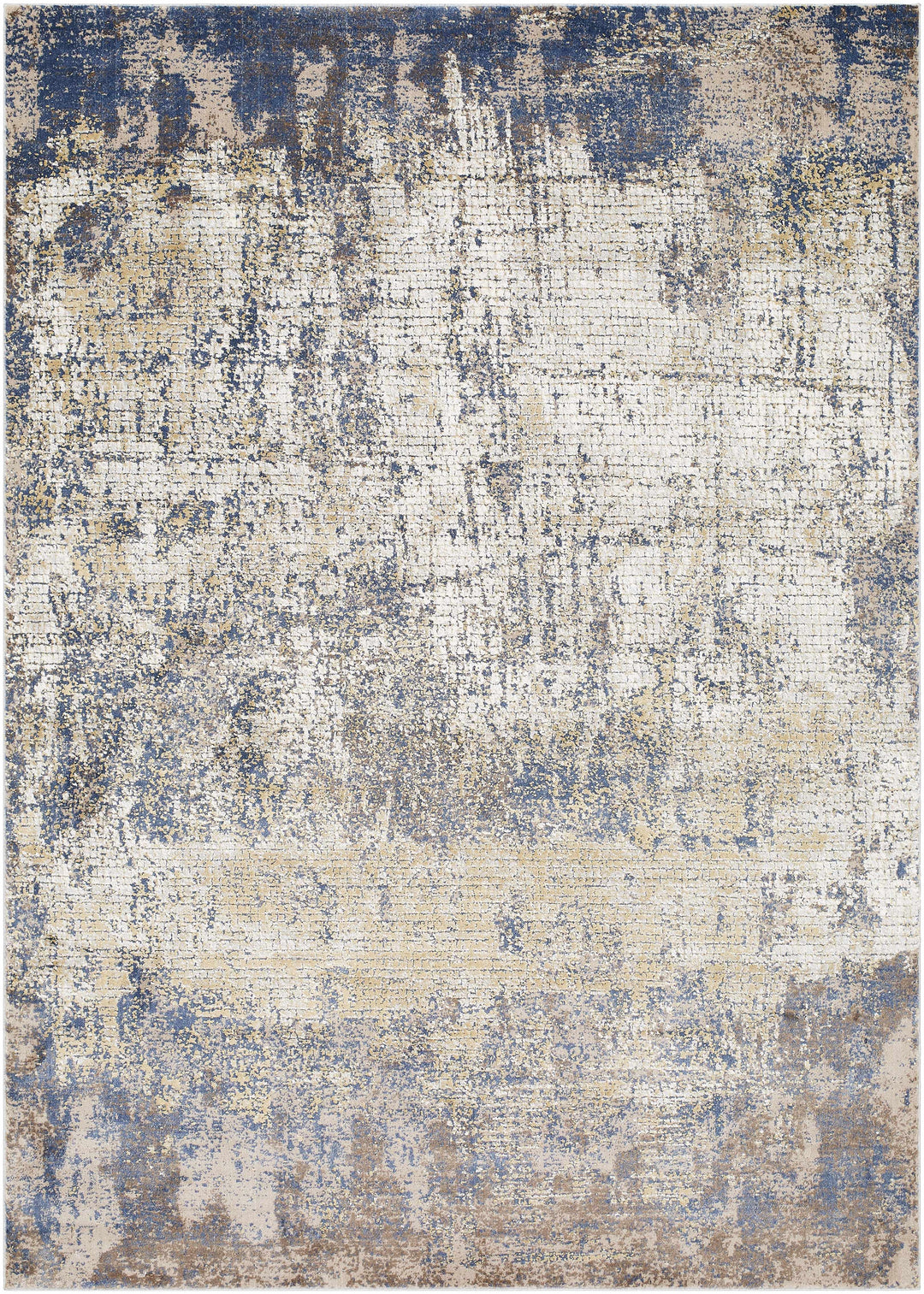 Watersmeet Modern Abstract Design Beige And Blue Area Rug