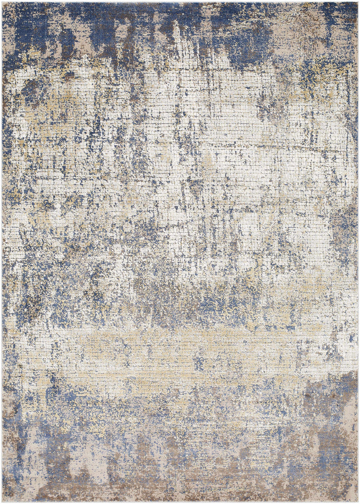 Watersmeet Modern Abstract Design Beige And Blue Area Rug